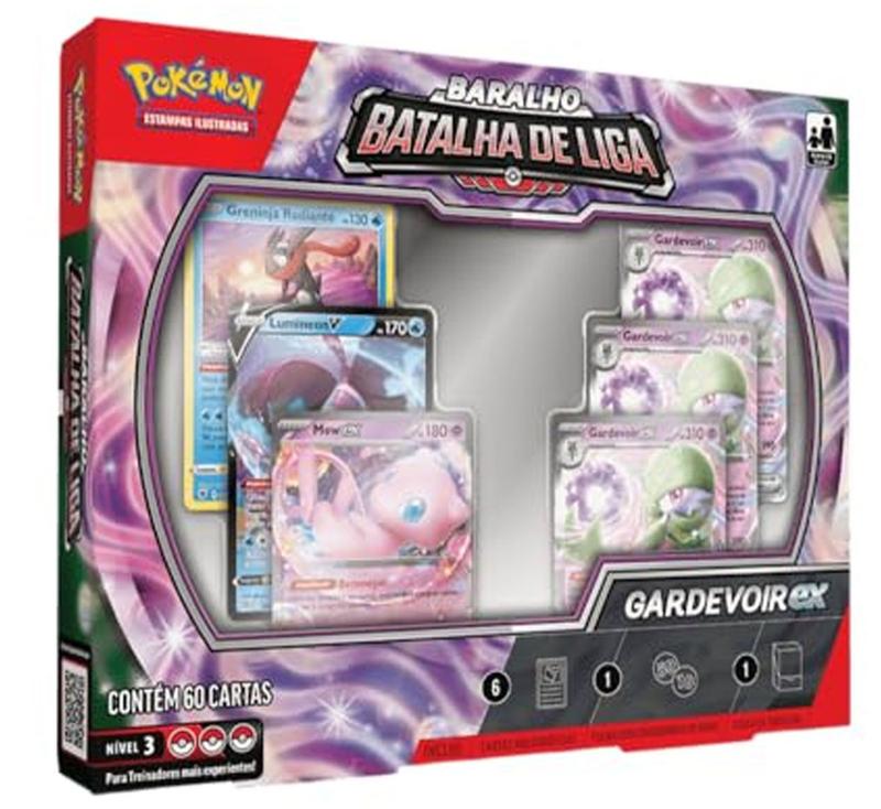 Box Pokémon Baralho Batalha de Liga Gardevoir EX Cards Cartas